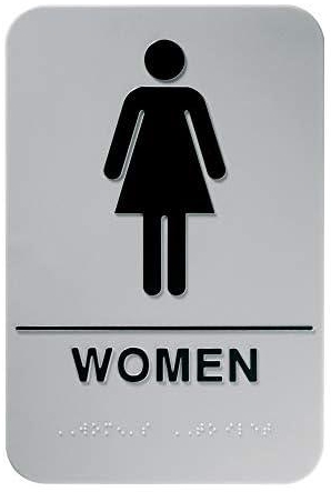 Durable Pictogram Sign with Braille - WOMEN