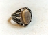 Sherif Gemstones خاتم فضة عيار 925 بحجر جلد الثعبان طبيعي اصلي تماما مناسب للجنسين ( حجم وسط )