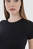 Carina Woman Black Viscose Round Neck T-Shirt