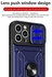 جراب شيلد لحماية متكاملة من اقوى الصدمات مع غطاء كاميرا متحرك ودبلة معدنية وحافظة كازت لهاتف ايفون 14 (Iphone 14 Cover) - أزرق