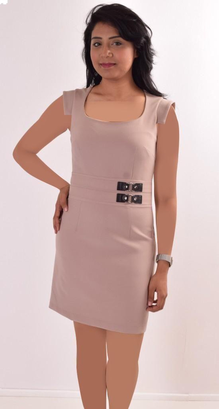 Short Dress for Women by Joy Miss, Beige, XL