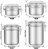 JIIKOOAI 4-Piece Stainless Steel Airtight Canister Set, Kitchen Storage Jar Container Canister, Food Storage Container with Clear Arylic Lid & Locking Clamp, Tea Coffee Sugar Flour Canisters