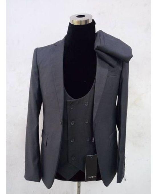 Elegant Men's Slim Fit Suit - Gray