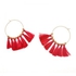 Circle Beads Woven Tassel Female Temperament Thin Stud Earrings - Rose Red