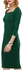Kenancy Square Collar Three Quarter Sleeve Pencil Dress - Green