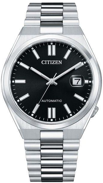 Citizen Watches ساعة سيتيزن اتوماتيكية بمينا اسود للرجال NJ0150-81E فضي