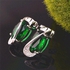 Jewelry Set For Brides Stud Earrings Necklace and Ring Size 7 Green