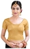 Indian Ethnic Design Stretchable Cotton Lycra Blouses Golden Tops Readymade Saree Blouses Short Sleeve Crop Top