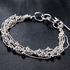 Neworldline Leather Bracelets Unisex Bracelets Whide Bracelets Wrist Chains -Silver