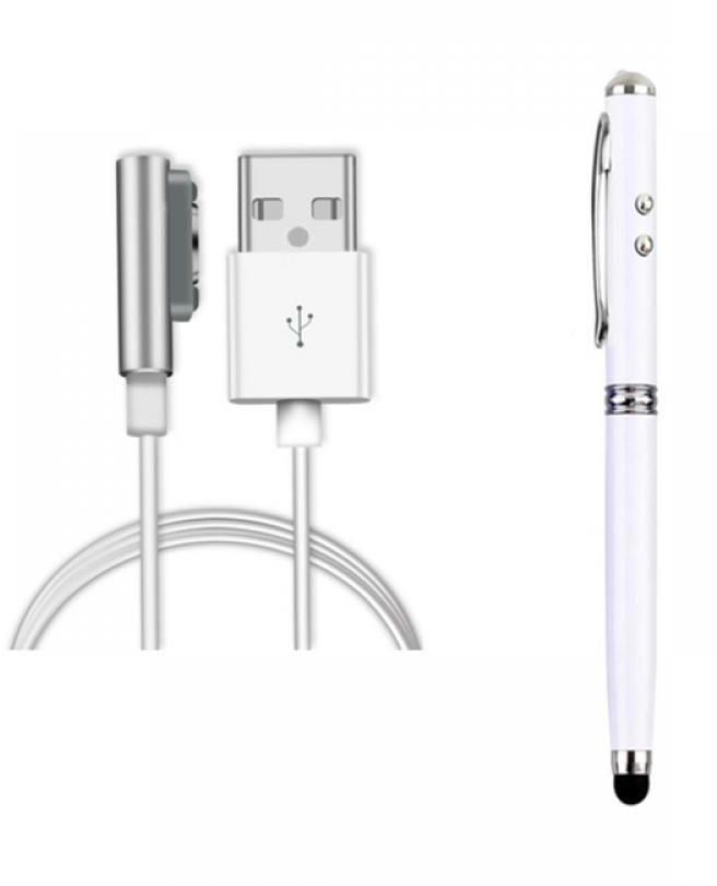 Generic Magnetic USB Charging Cable for Sony Xperia Z1 / Z1 Compact / Z1s / Z1 Mini / Z Ultra / Z2 / Z3 + Multi-Use Stylus Pen