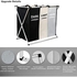 135L Laundry Cloth Hamper Sorter Basket Bin Foldable 3 Sections with Aluminum Frame 26''×24''H Washing Storage Dirty Clothes Bag for Bathroom Bedroom Home Storage Basket (Black+light grey+dark grey, 3