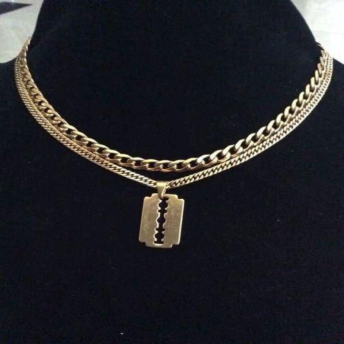 Gold Chain With Razor Pendant Jewelry