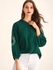 Shein | Embroidered Sleeve Button Front Blouse