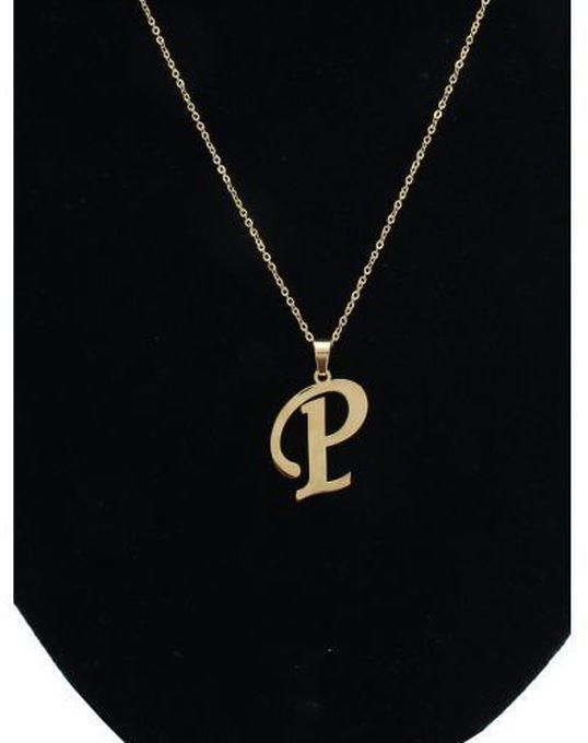 Letter P Pendant, Earrings And Necklace