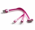 Power Up 3 In 1 Charging Line - 20CM - Pink