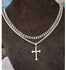 Cuban Link Chain With Cross Pendant Silver