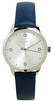 ESPRIT Watch for Women, Quartz Movement, Analog Display, Blue Leather Strap-ES1L164L0015