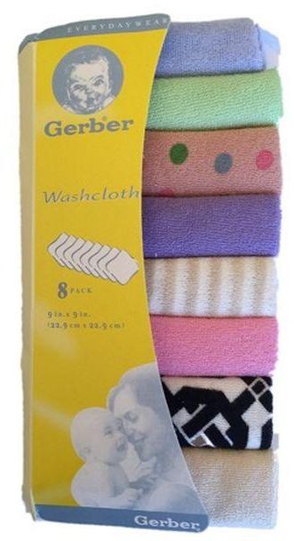 Gerber Baby Face/mouth Towels - Multicolour