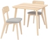 LISABO / LISABO Table and 2 chairs - ash/Tallmyra white/black 88x78 cm