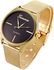 Gold Plated Black Colored Wrist Watch For Women [20138]