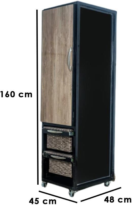 Kitchen Storage Unit 160×45×48 cm - Black & Beige - AMA.5531