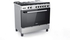 Midea 90x60cm Stainless Steel Freestanding Cooker | Full Gas Cooking Range | Sabaf Italian Burners | Automatic Ignition | Oven Grill Convection | Rotisserie | Cast Iron Pan Support | LME95030FFD-C