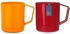 M-Design 8696 Lifestyle Plastic Mug - Orange + M-Design 8694 Lifestyle Mug - Fuchsia