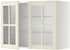 METOD خزانة حائط مع أرفف/بابين زجاجية - أبيض/Bodbyn أبيض-عاجي ‎80x60 سم‏
