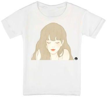 A Girl Printed T-Shirt White/Brown/Beige
