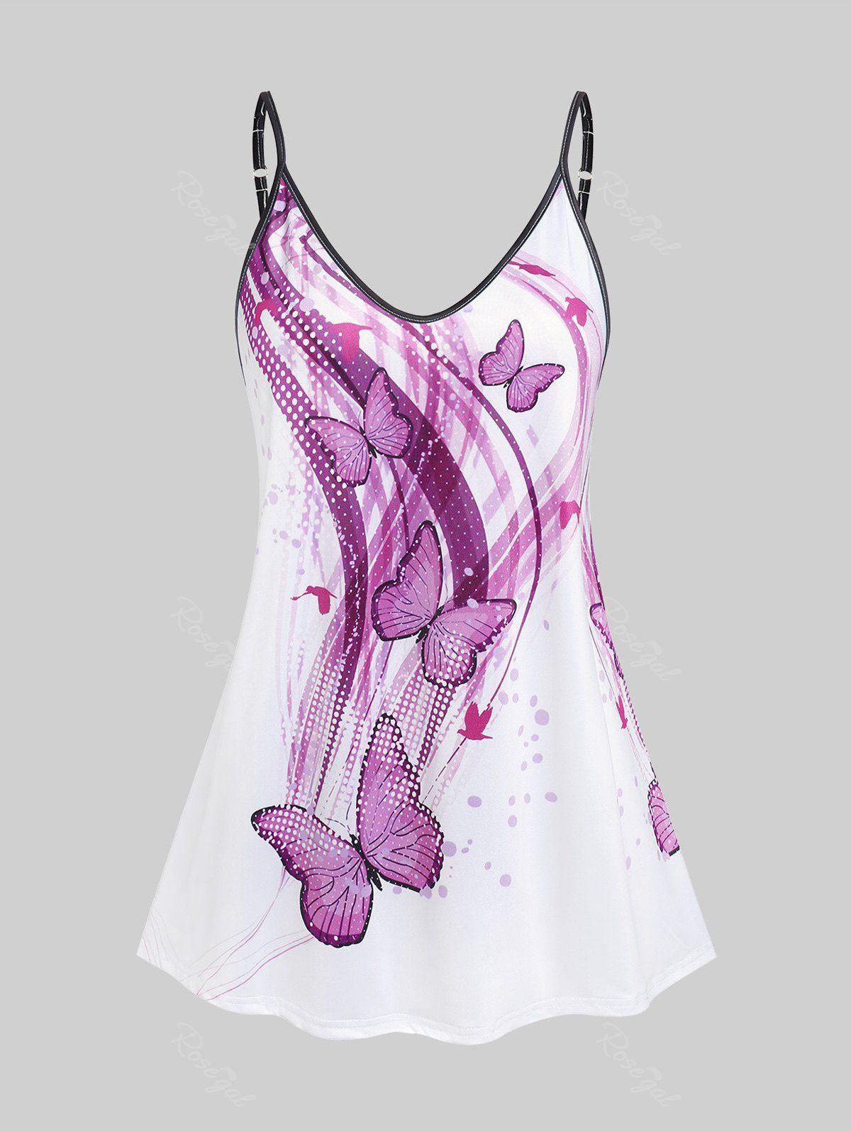 Plus Size & Curve Butterfly Cami Top - 5xl