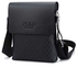 No Brand Businessman Solid Color Bag Plaid PU Leather Business Bag For Men - Black
