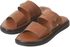 Get Al Dawara Leather Flip Flop Slippers For Men - Brown with best offers | Raneen.com