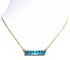 Women gold plated necklace studded with crystal blue 2174