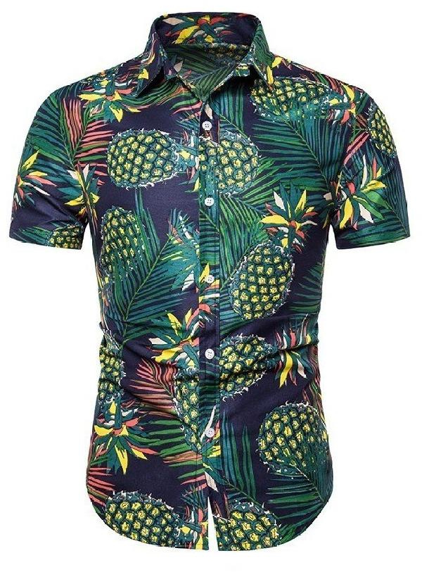Kemeja Batik Men's Casual Summer Floral Shirt Code-42 - 5 Sizes
