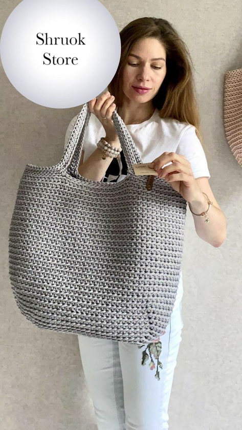 Hand Bag - Hand Made - Grey