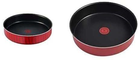 Tefal tempo flame oven tray, size 28 cm, red - 220094028 + Tefal minute round oven tray, size 26 cm, rose - d7a523f3