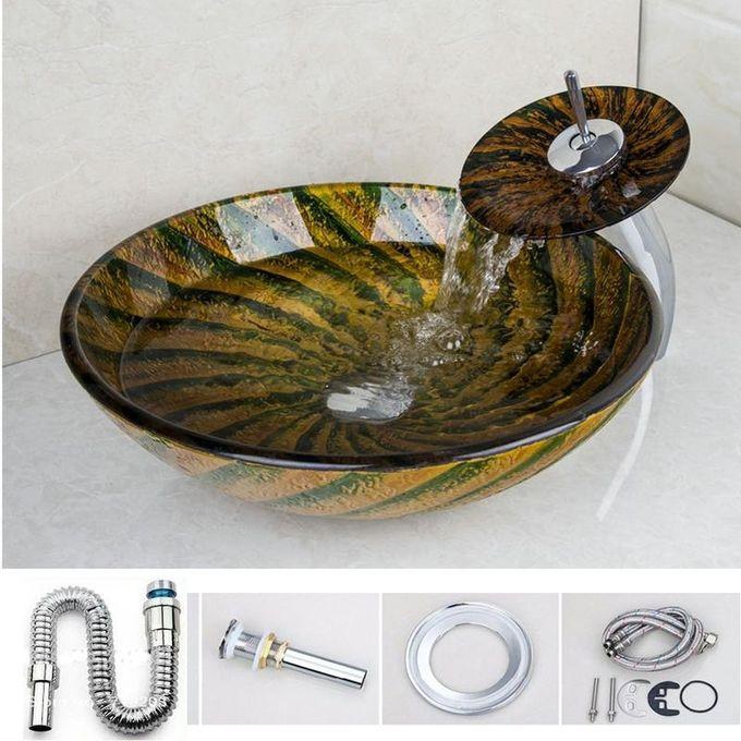 San George Design Glass Wash Basin With Mixer Cold & Hot
