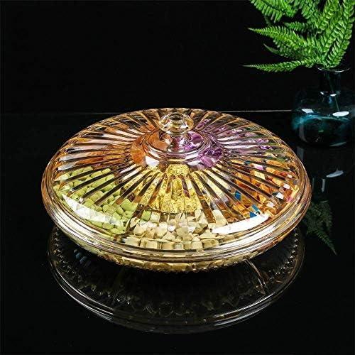Yagviz Creative Acrylic Multifunctional Party Snack Tray with Lid,Serving Dishes for Dried Fruits Nuts Candies Fruits,6-Compartment Transparent