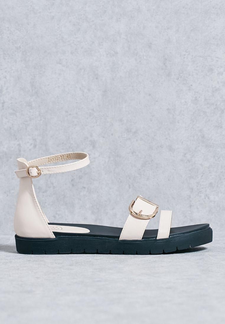 Ankle Strap Buckled Sandals