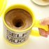 Automatic Electric Self Stirring Mug Coffee Mixing Drinking Cup Stainless Steel 350ml (Yellow)