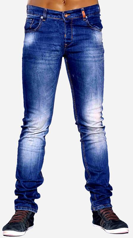 Slim Jeans with Wash Out Effect - Blue