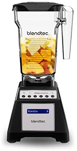Blendtec 1560W Blender, Made In USA, 10 Manual Speed, Pulse Function, Heavy Duty Mixer, Preprogrammed Cycles For Smoothie, Ice Crush, Batter, Juice, Cream & Hot Soup - Total Blender Classic (Black)