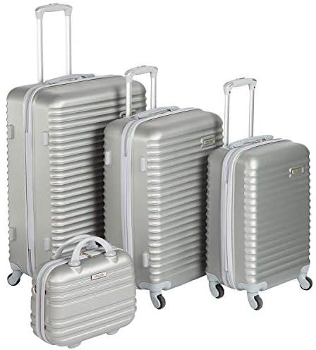 Chalish Luggage Trolley Bag Set of 4 Pcs for Unisex , Silver