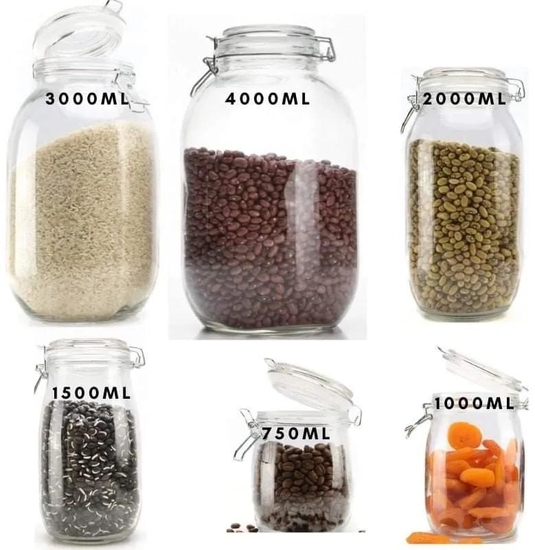 Multipurpose airtight clip glass jars  for Kitchen & Dining room