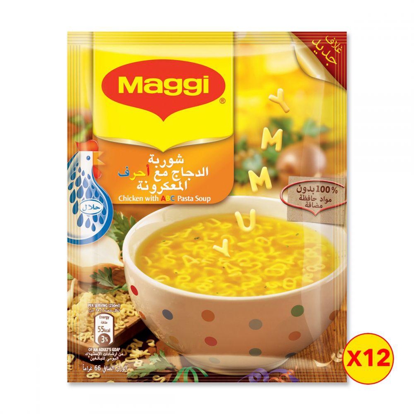 Maggi ABC Pasta Soup Sachet, 66g   Pack of 12