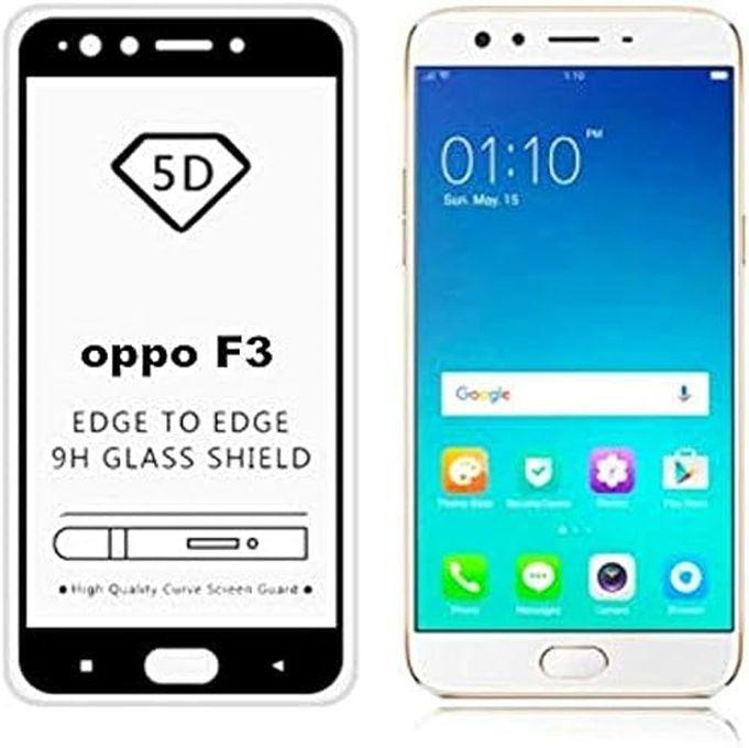5D Full Screen Protector for Oppo F3 - Black