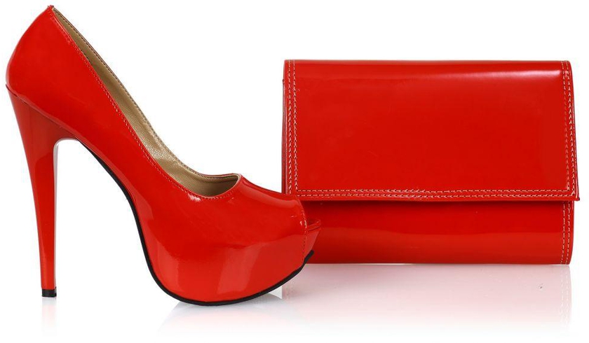 Miss Caroline Heels With Bag For Women, Red , 39 EU, 5061