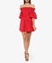 Red Donna Off Shoulder Dress