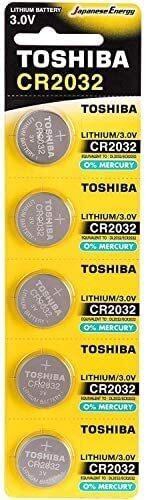 Toshiba CR2032 3V Lithium Coin Cell Battery, Pack of 5
