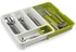 Generic Expandable Drawer Cutlery Organizer Tray - White And Green